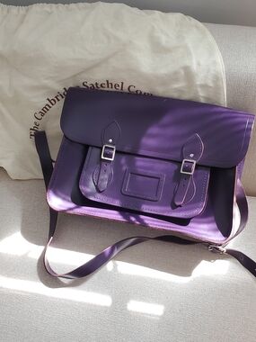 The Cambridge Satchel Company Deep Purple Leather Satchel